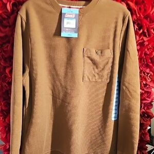 Coleman NWT Men's Brown Fur Lined Thermal Heavy Shirt Size Large